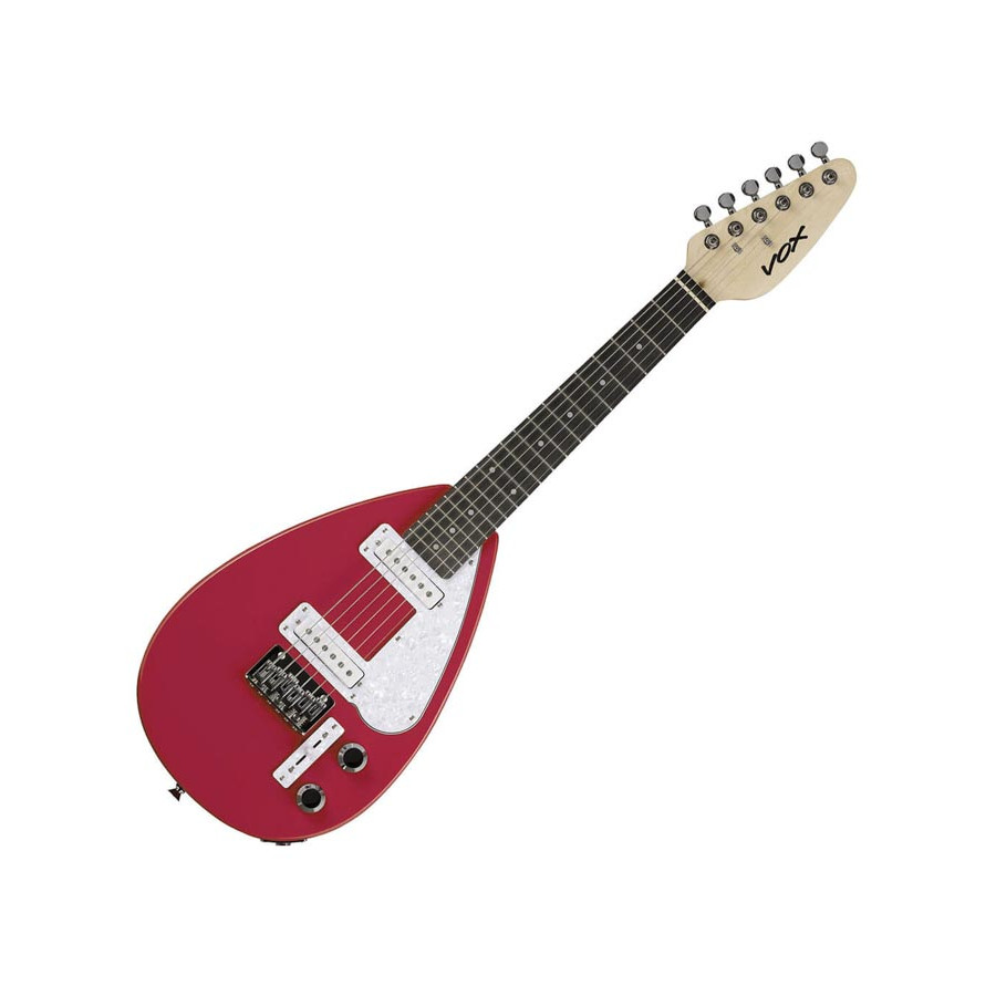 Guitare électrique de voyage VOX Mark III Mini Lipstick Red Couleur Rouge  Etuis inclus Non Housse Oui Frettes 19 Vibrato Non Electronique Passive  Type de micro Simple Touche Amarante Diapason 476 mm